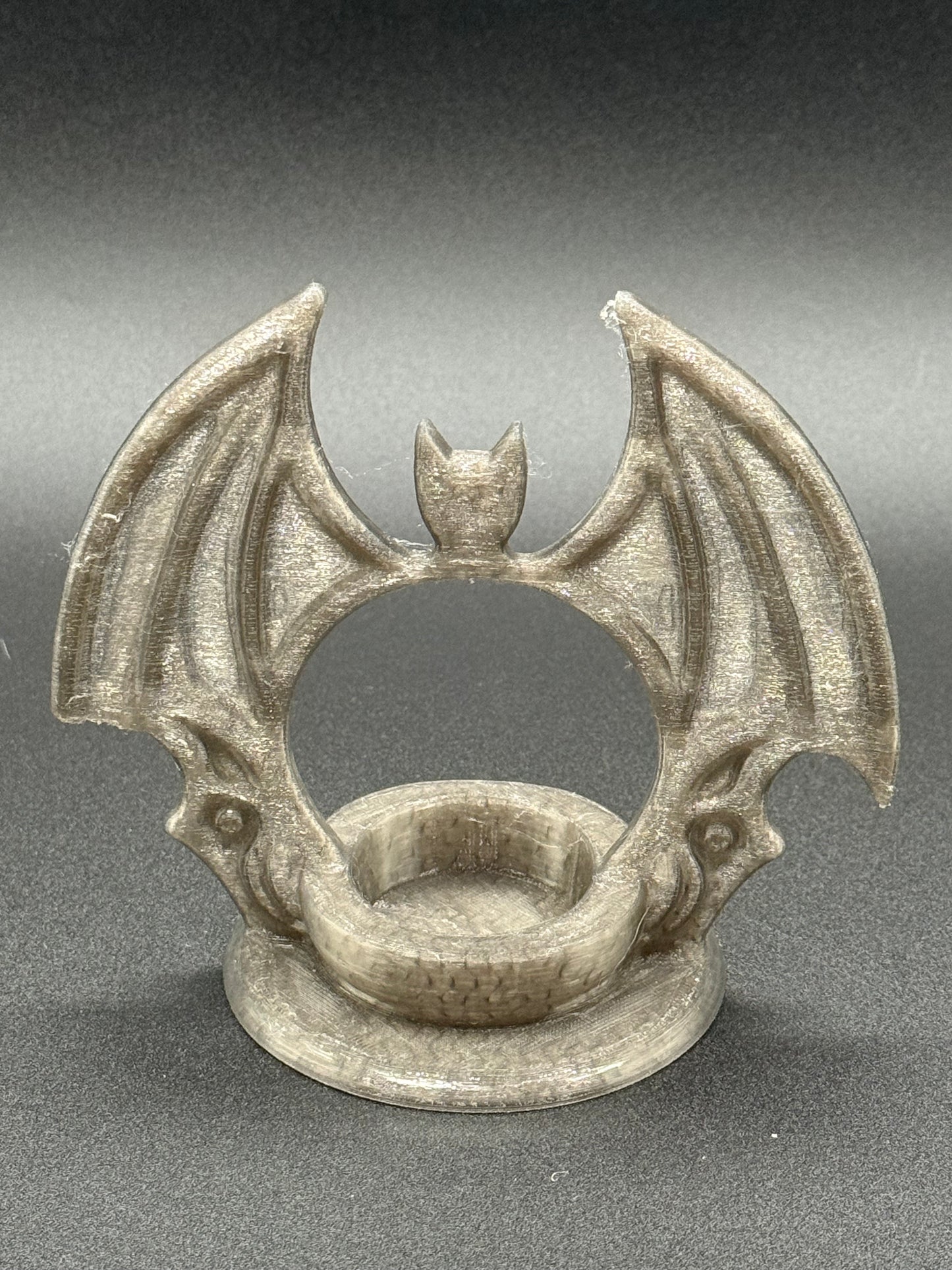 3D Printed Bat Wing Arch Tealight Cover – Flameless Gothic Halloween Candle Décor