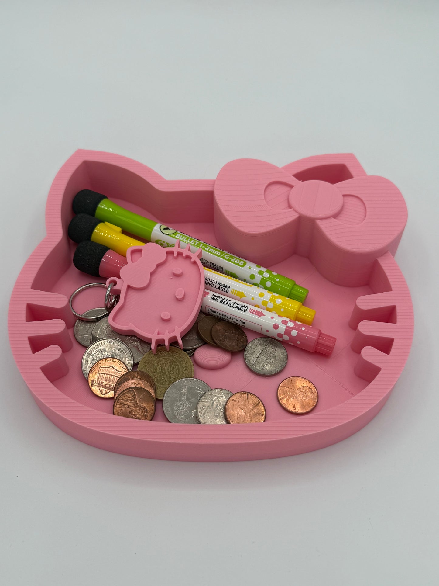 π 3-Pack 3D Printed Hello Kitty Set β Pen Holder, Storage Tray & Keychain π