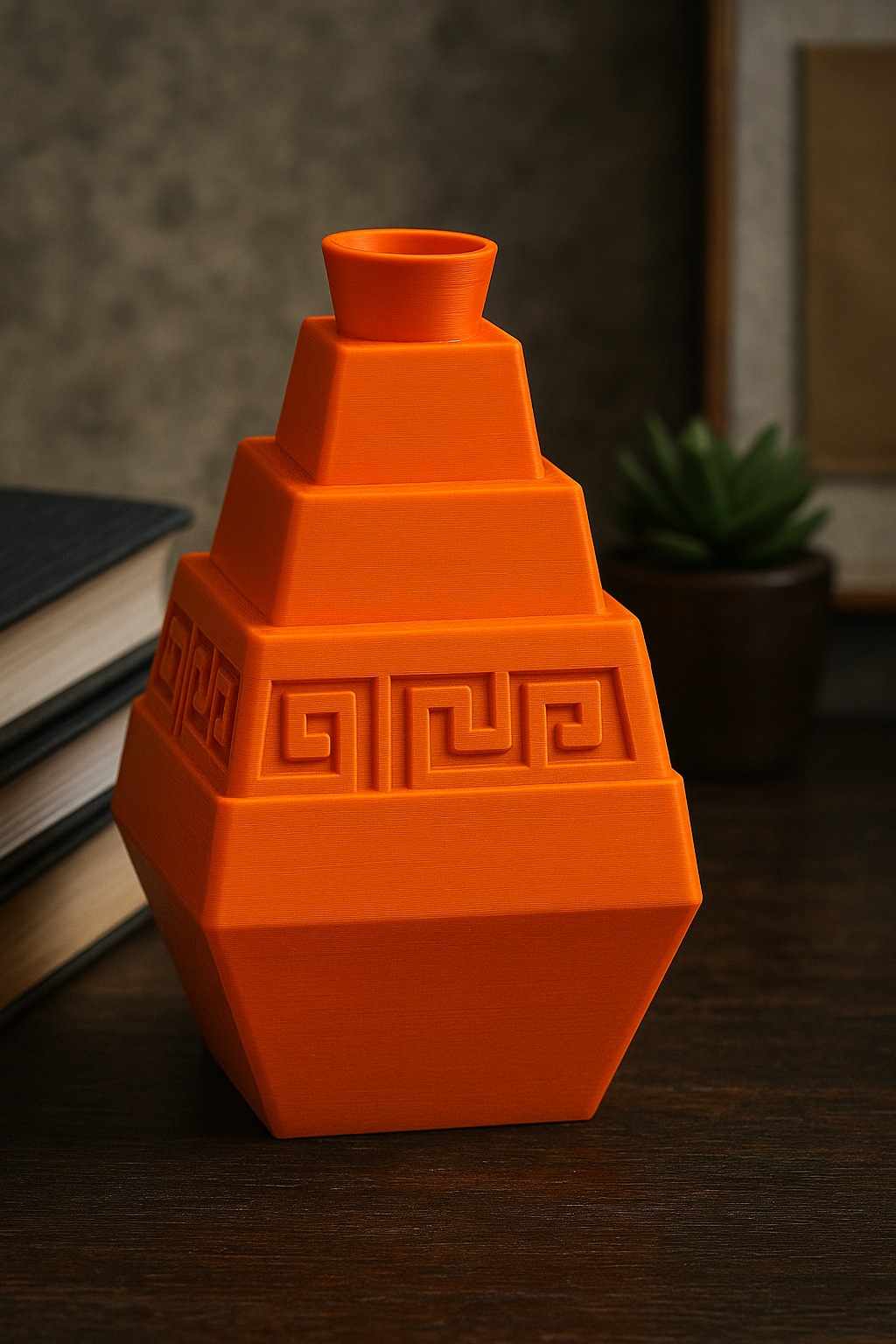 Temple Tier Vase – Mesoamerican-Inspired 3D Printed Decor