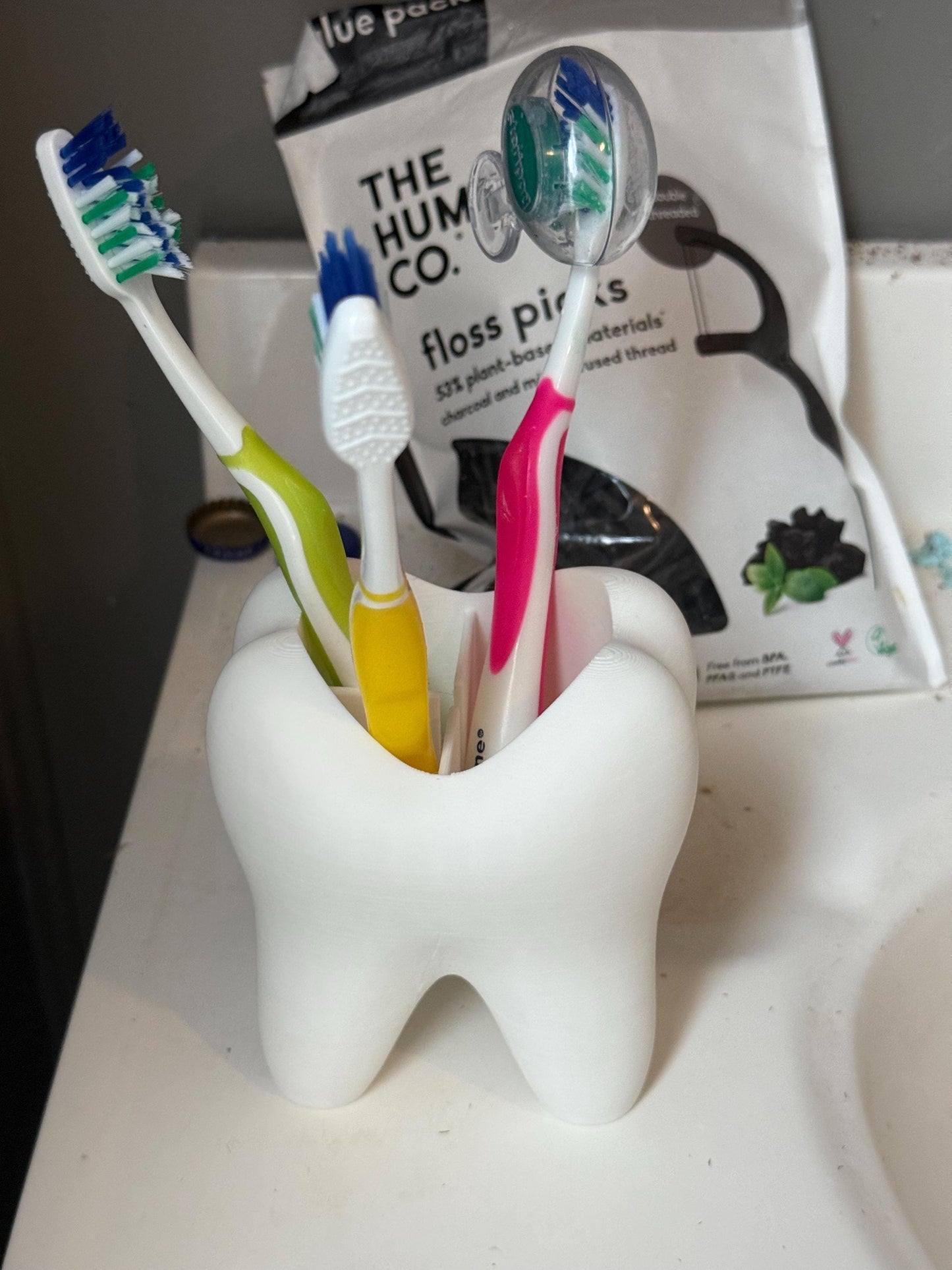 Tooth shaped toothbrush holder, Brush holder tooth shaped