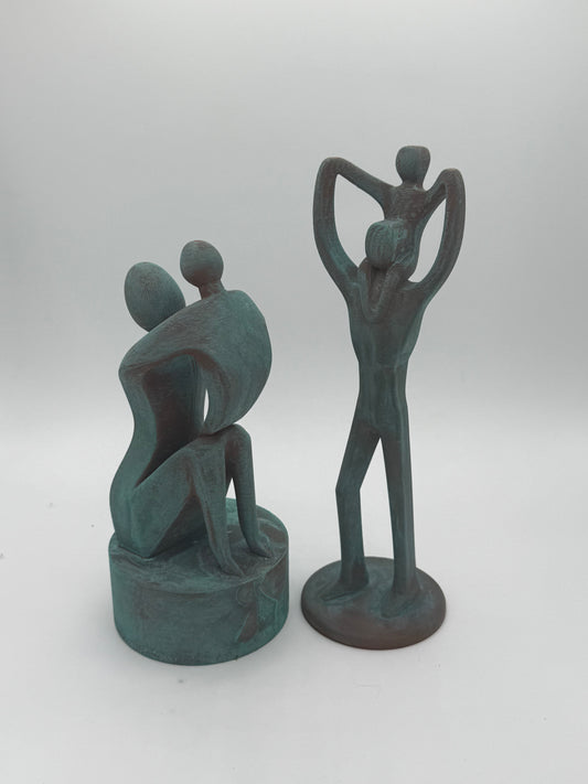 Mother and Father gift statues, copper infused pla statues, great gift
