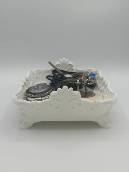 Elegant Versailles-Inspired 3D Printed Storage Tray – White