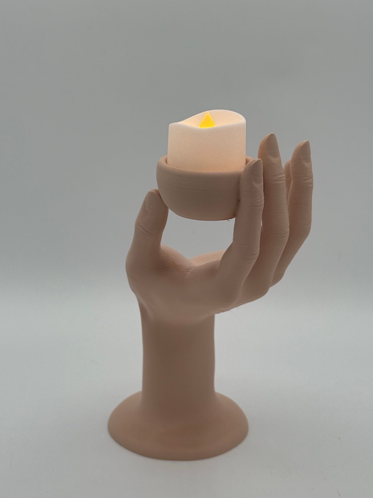 3D Printed Realistic Hand Tealight Holder