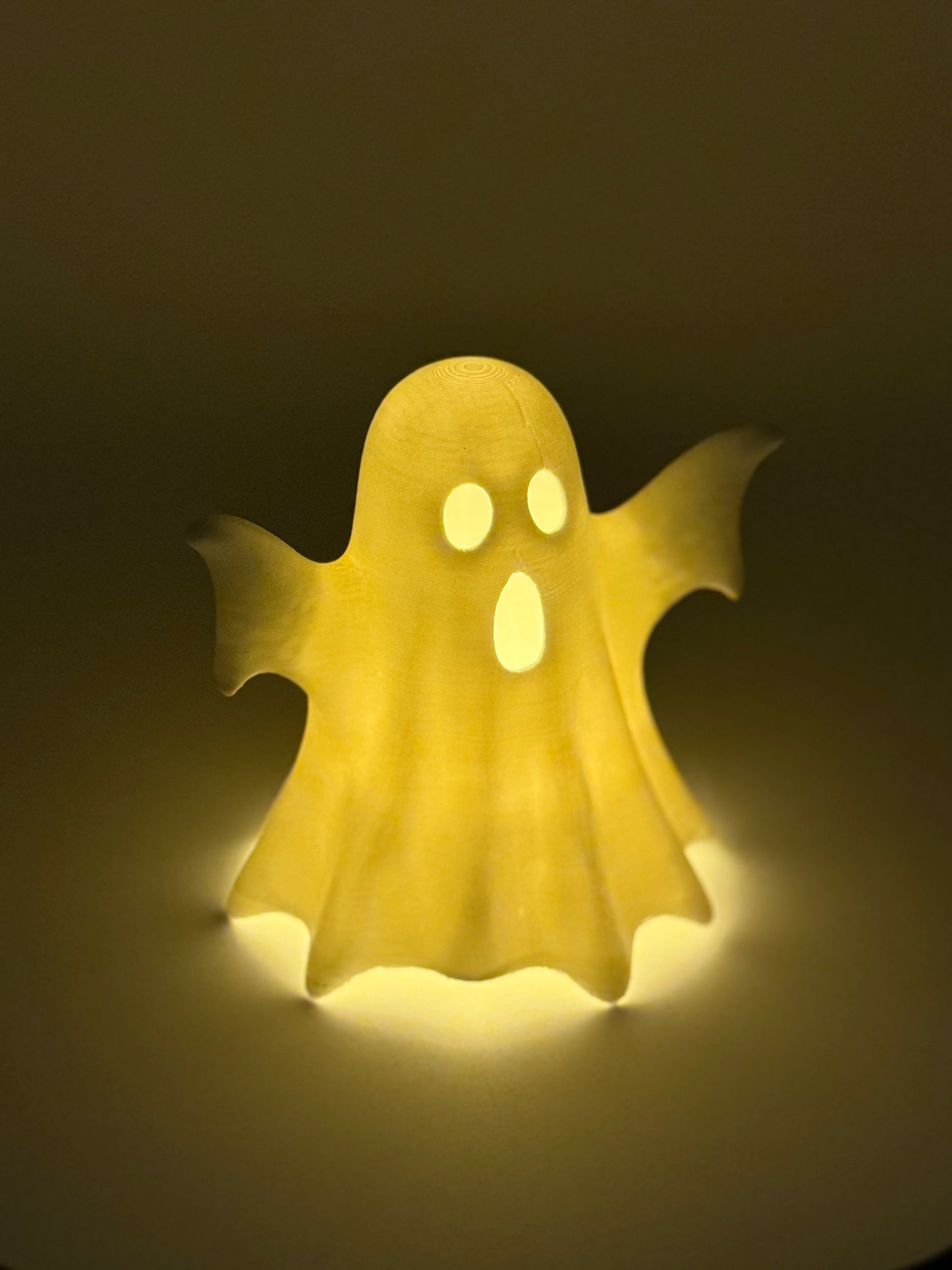Set of 2 Spooky 3D Printed Ghost Tealight Holders – Battery-Operated Candle Decor (Flameless Only)