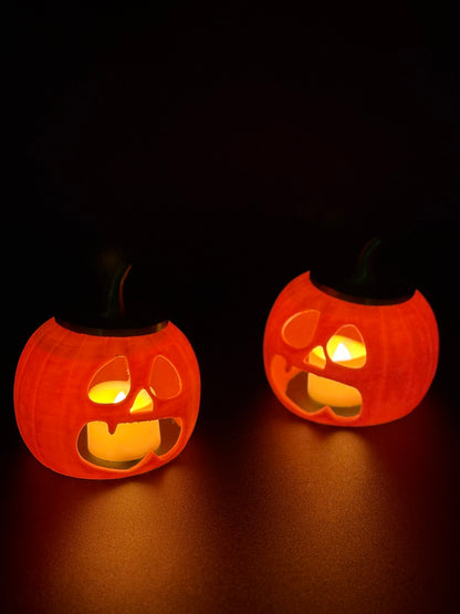 Set of 2 3D Printed Jack-O’-Lantern Tealight Holders