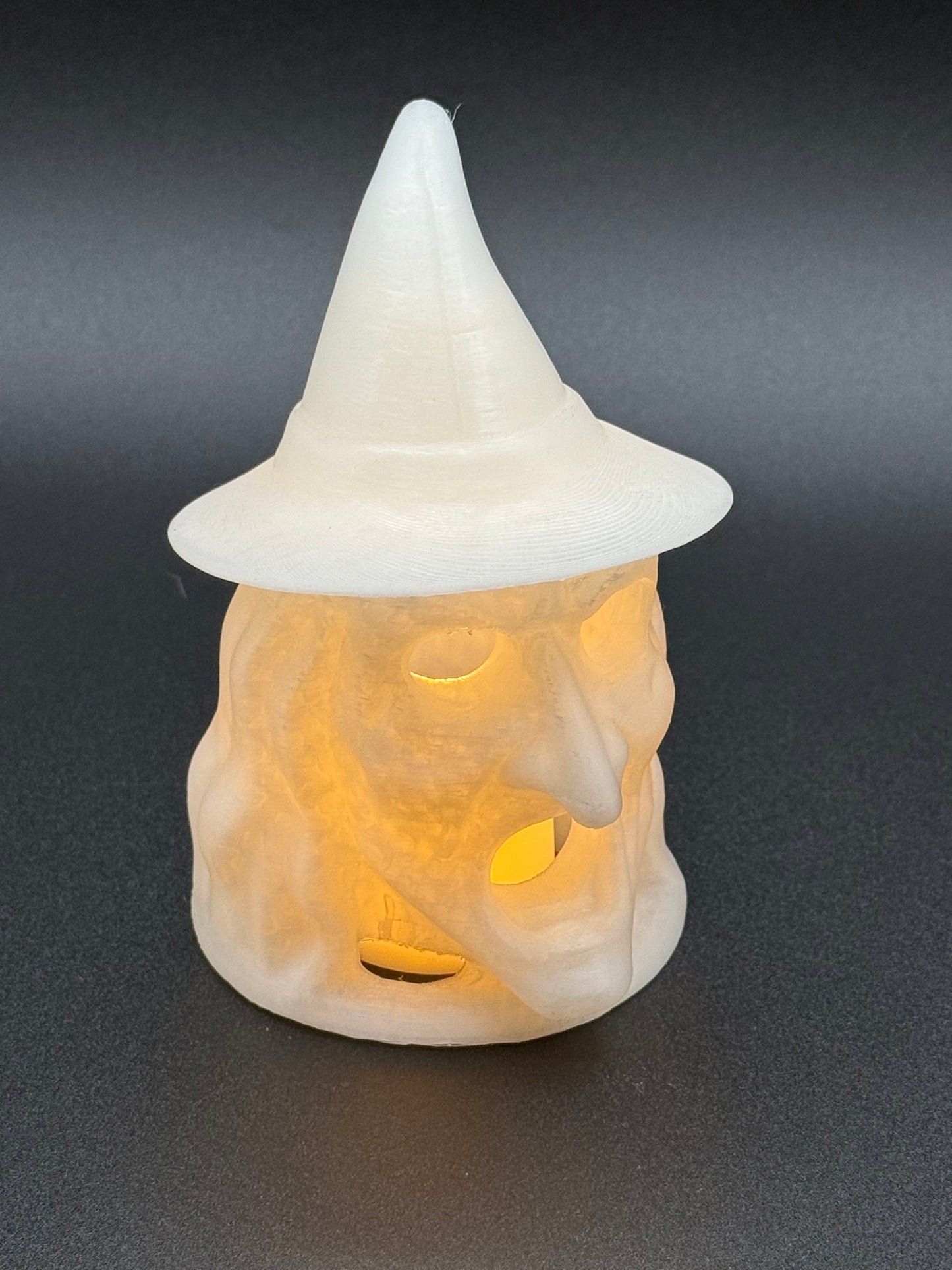 Set of 2 3D Printed Witch Head Tealight Covers – Flameless Halloween Candle Décor