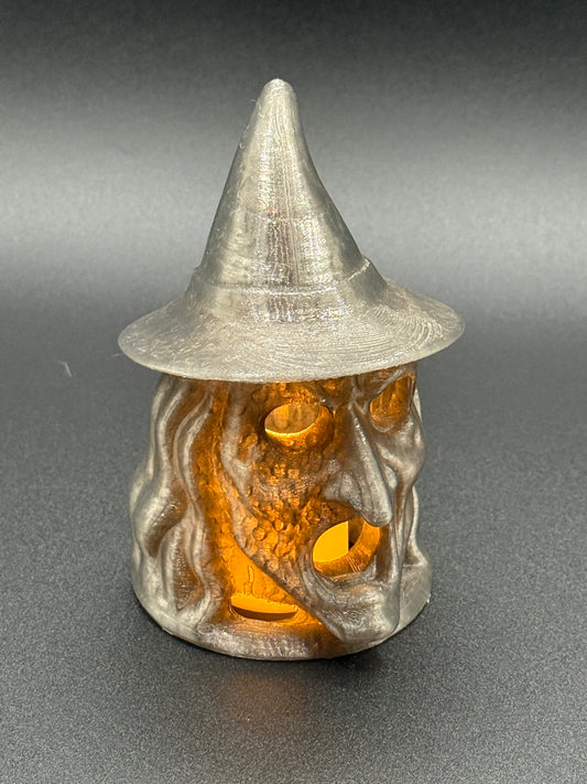 Set of 2 3D Printed Witch Head Tealight Covers – Flameless Halloween Candle Décor