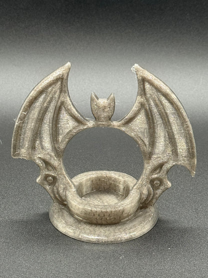 3D Printed Bat Wing Arch Tealight Cover – Flameless Gothic Halloween Candle Décor