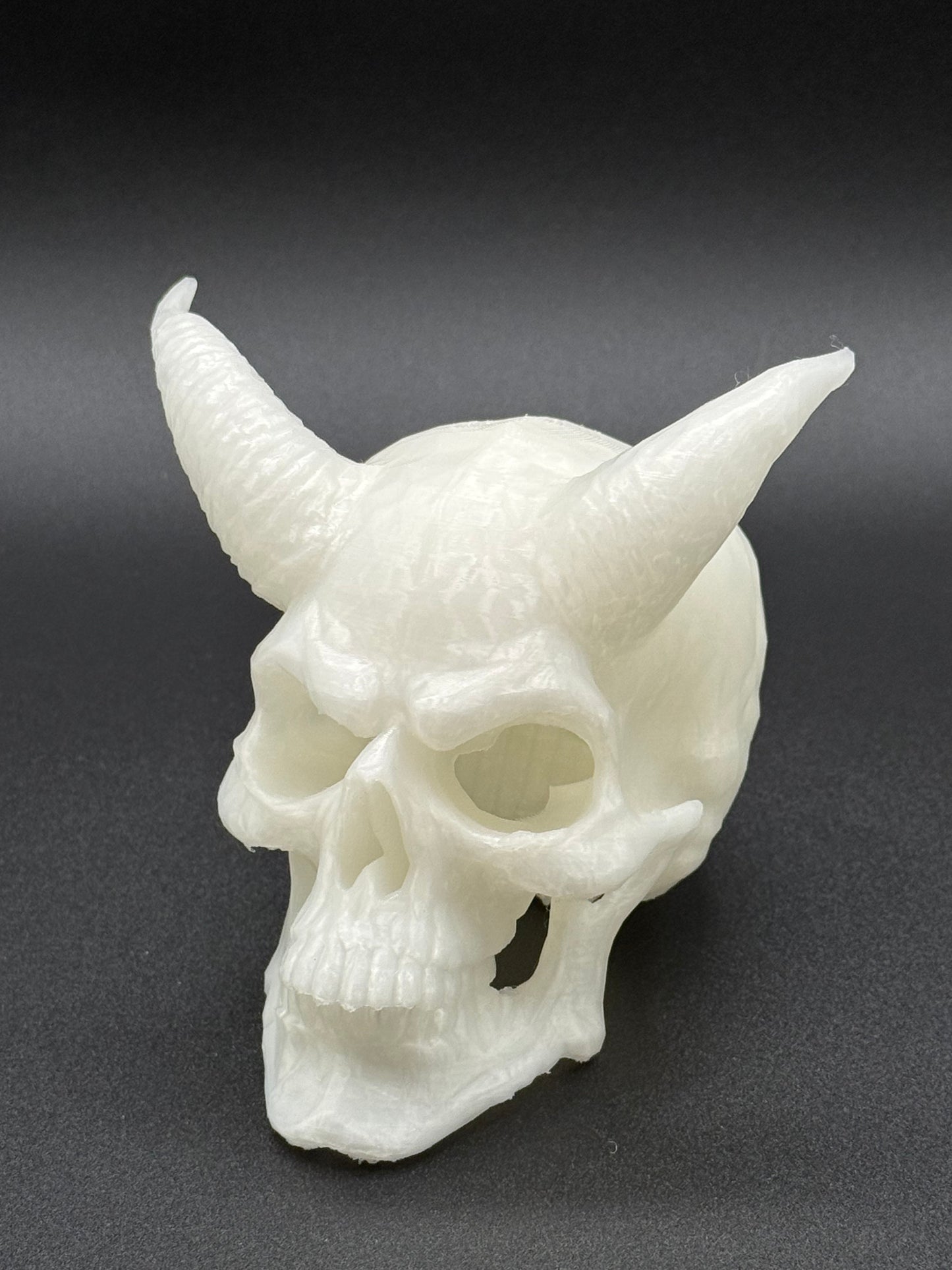 3D Printed Demon Skull with Horns Tealight Cover