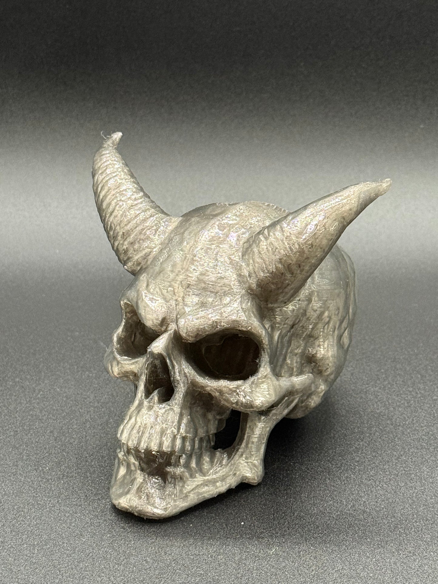 3D Printed Demon Skull with Horns Tealight Cover