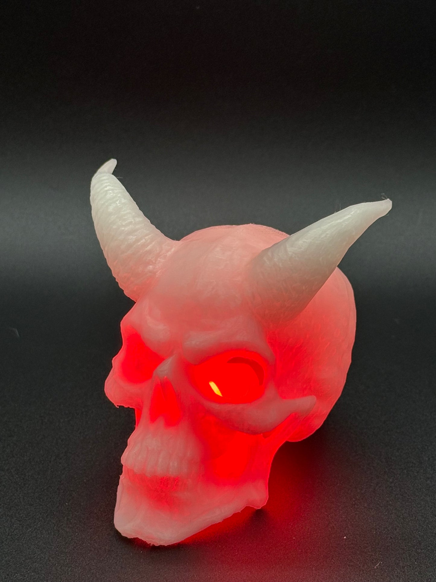 3D Printed Demon Skull with Horns Tealight Cover