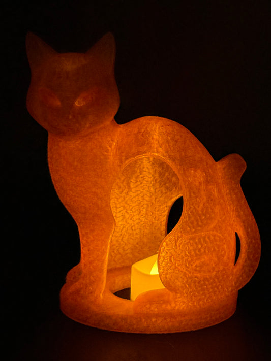 3D Printed Cat Tealight Cover – Unique Decorative LED Tealight Holder (Flameless Only)