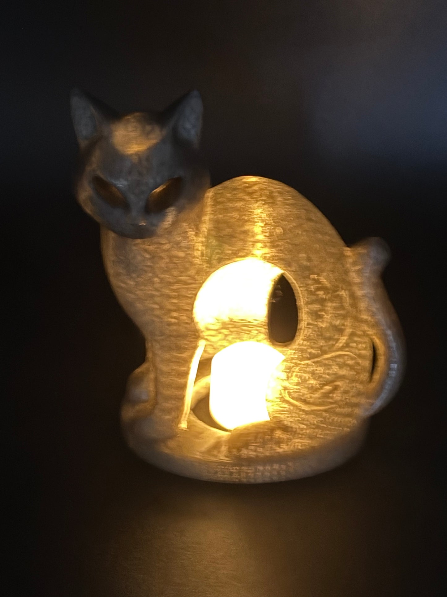 3D Printed Cat Tealight Cover – Unique Decorative LED Tealight Holder (Flameless Only)
