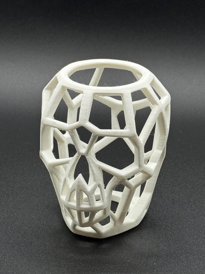 Geometric Skull Tealight Holder – 3D Printed LED Candle Cover (Flameless Use Only)