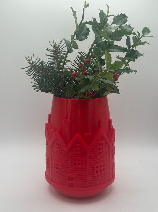 3D Printed Winter Village Vase 🏠❄️🎄