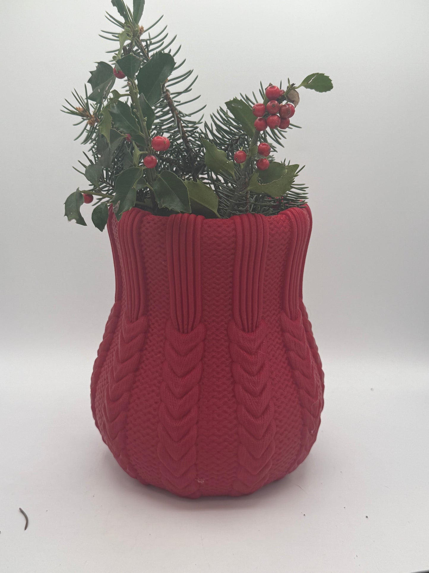 3D Printed Cozy Knit Vase 🧣🎄
