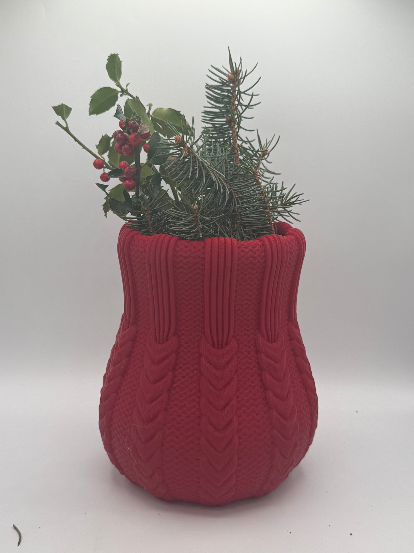 3D Printed Cozy Knit Vase 🧣🎄