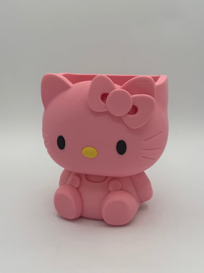 3D Printed Pink Kitty Storage Organizer – Cute & Functional Desk Companion