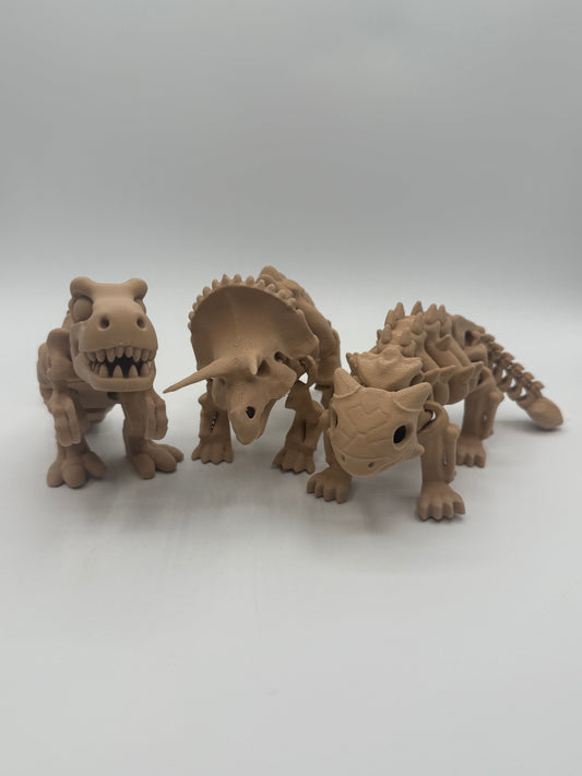 🦖 3-Pack Flexi Dinosaur Skeletons – T-Rex, Triceratops & Ankylosaurus 🦕