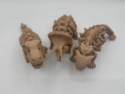 🦖 3-Pack Flexi Dinosaur Skeletons – T-Rex, Triceratops & Ankylosaurus 🦕