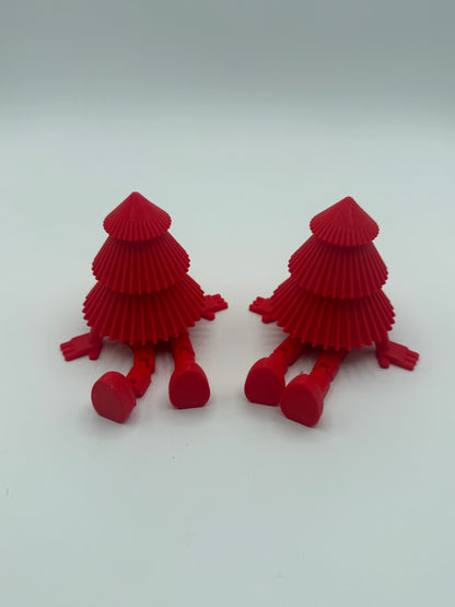 3D Printed Sitting Christmas Trees – 2 Pack (Red, Green, or White)