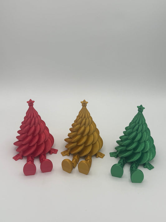 3D Printed Sitting Christmas Tree Decorations (2-Pack)