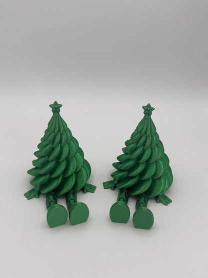 3D Printed Sitting Christmas Tree Decorations (2-Pack)