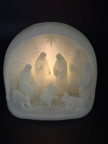 3D Printed Nativity Scene LED Tealight Cover