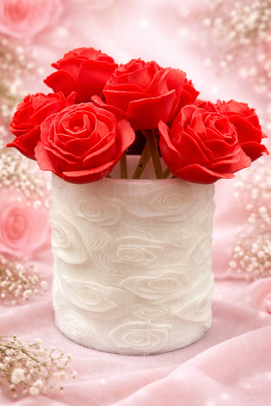 3D Printed Rose Bouquet with Decorative Vase