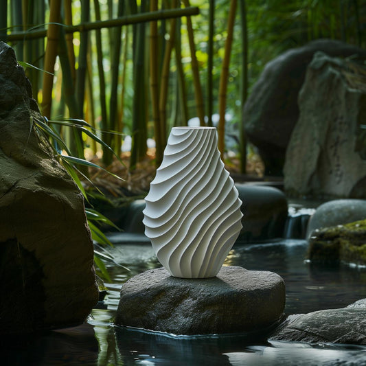 Zen wave style flower vase