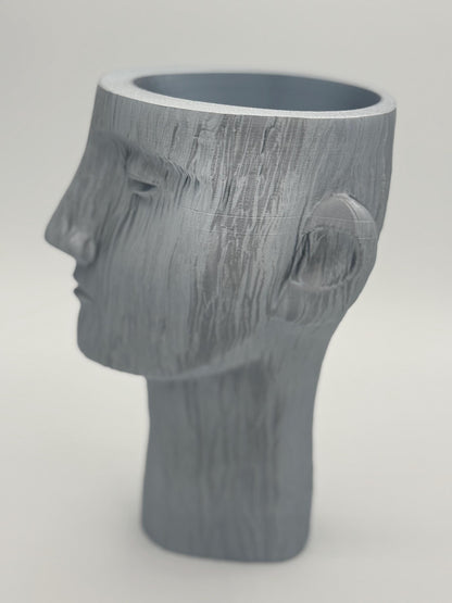 Face vase 8"h x 5"w, human anatomy vase, timeless gaze novelty vase, great gift idea
