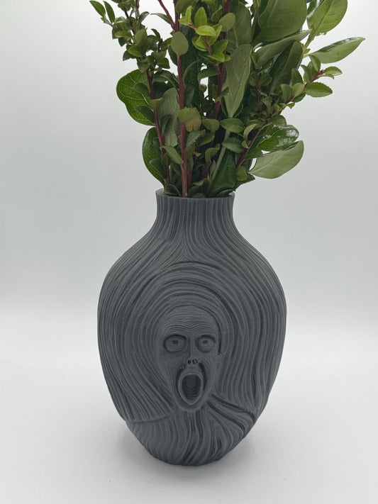 The Scream vase, inspired by Edvard Munch's "The Scream", unique design, flower vase, plant vase