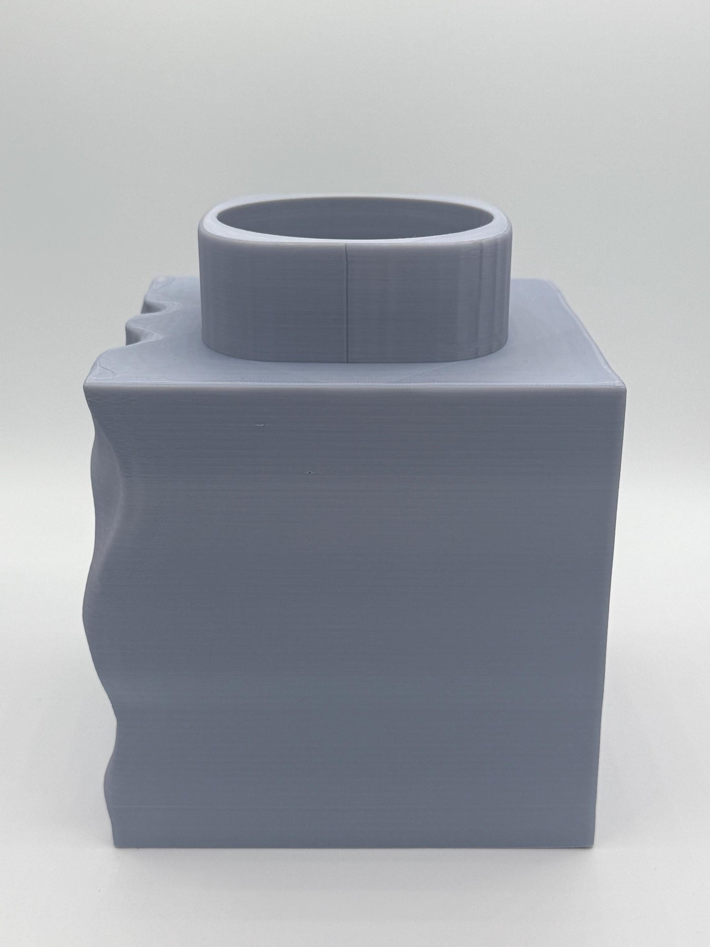 Modern cube vase, erosion pattern, large cubical vase, unique and modern design