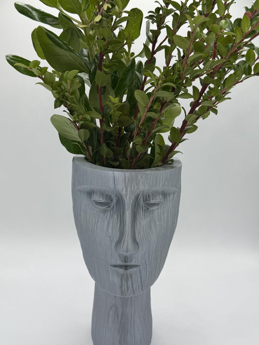 Face vase 8"h x 5"w, human anatomy vase, timeless gaze novelty vase, great gift idea