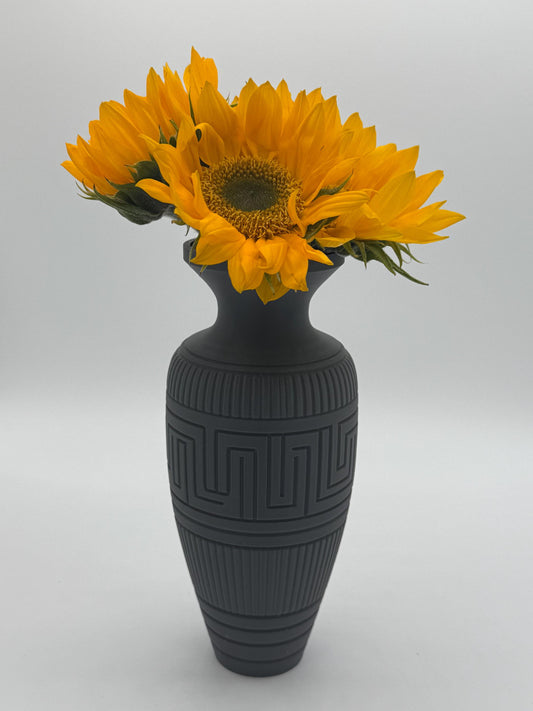 Greek key pattern vase 12"h, authentic Greek key pattern style, flower vase